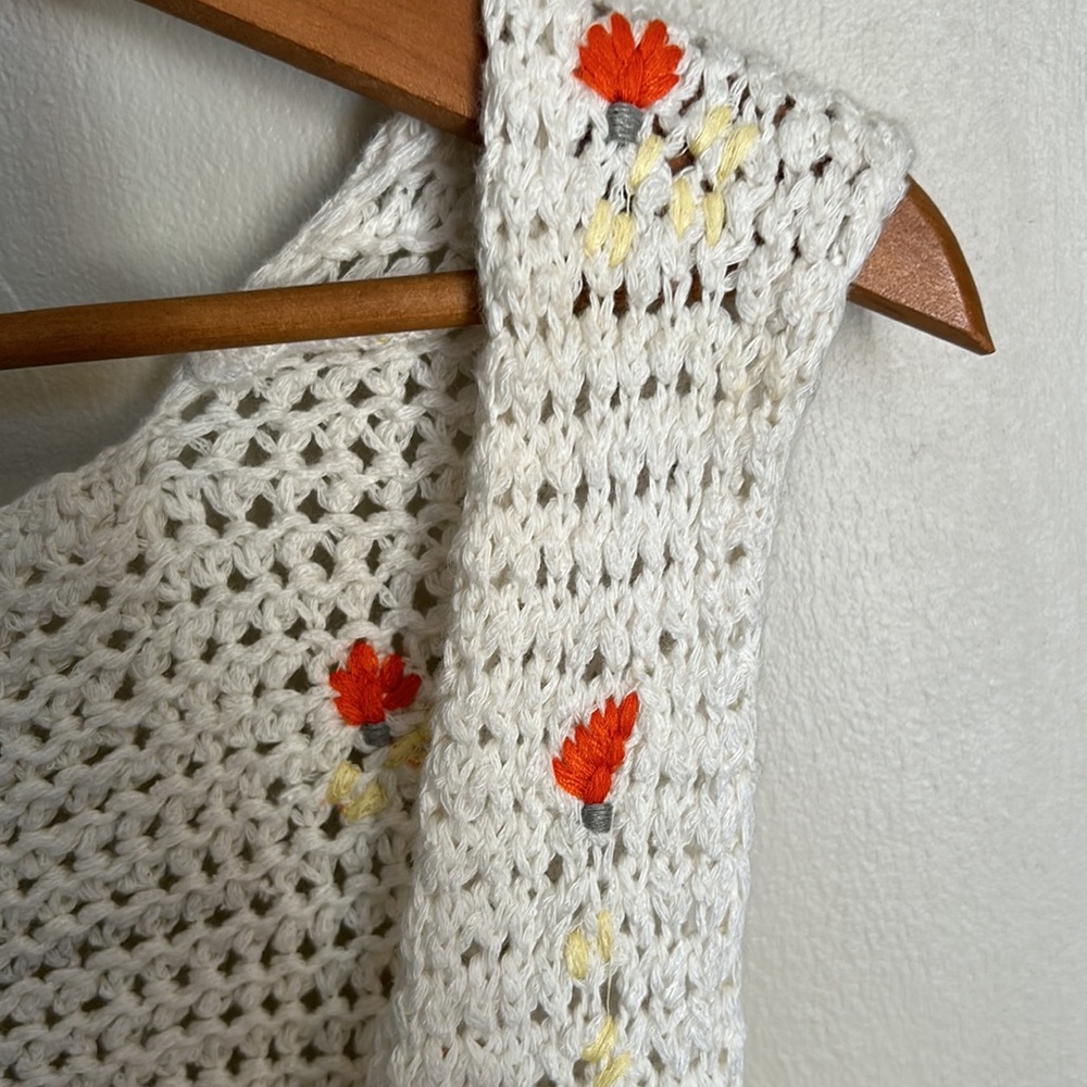 FREE PEOPLE Wildflowers Knit Cropped Cardigan Size Large - Picture 9 of 15